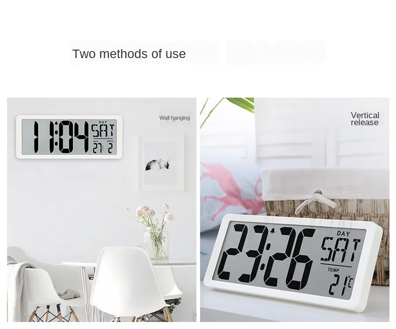 LED Digital Wall Clock Large Number Time Display Alarm Clock with Date Temperature Table Desk Watch Electronic Clocks Home Decor