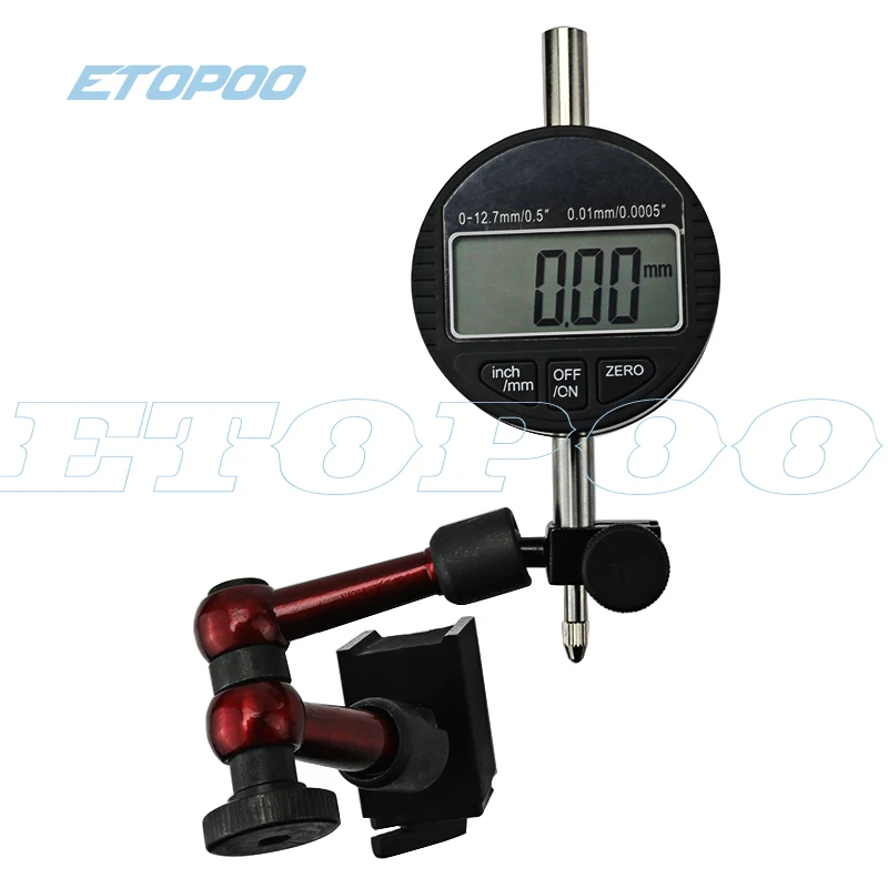 

0-25.4mm Digital Dial Indicator 0-12.7mm/0.5'' 0.01 With Mini Magnetic Base magnet stand Holder Gauge Caliper Measuring Tools