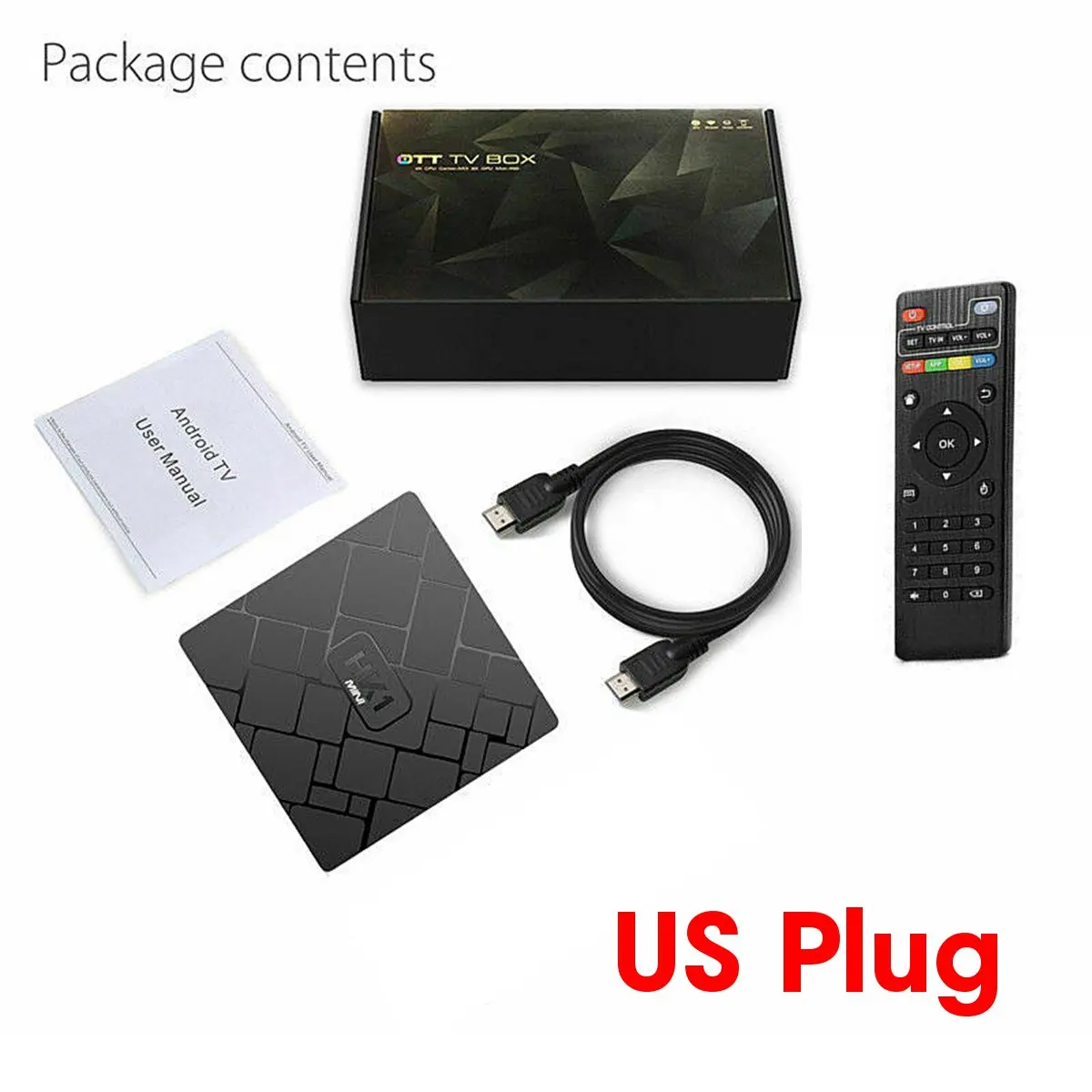 RK3229 Смарт ТВ приставка Android 9,0 ТВ приставка 2 Гб 16 Гб медиаплеер wifi 4K Google голосовой помощник Netflix Youtube приставка - Цвет: US Plug