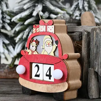 

Calendars Christmas Decorations Santa Claus Wooden Light Props Calendar Ornaments Creative Ornament Decoration Pendant X1F3