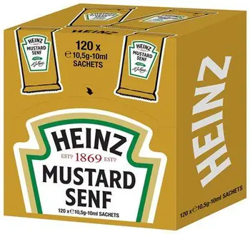 

Heinz Senf Mittelscharf, 120 Portionen à 10,5 g, Display-Karton - 120Portionen