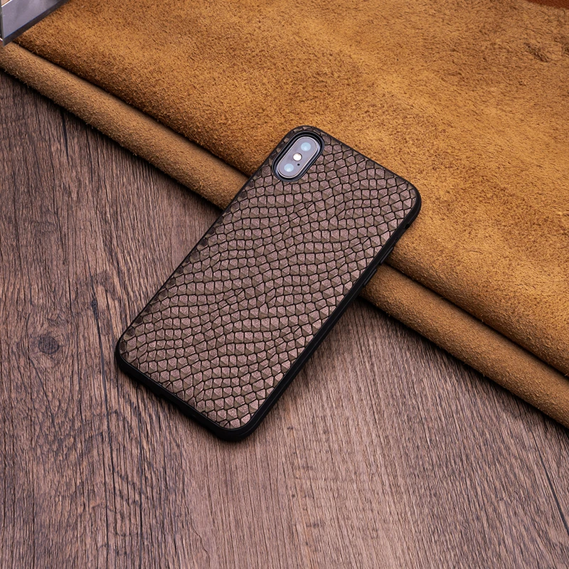 Воловья кожа цветной рисунок дождь зернистый чехол для телефона для IPhone X XS Max XR для Apple 5 5S SE 6 6S 7 8 Plus защитный чехол для телефона - Цвет: Dark Black