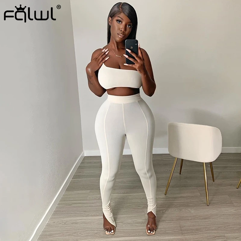 White 2 piece set womens Clearance
