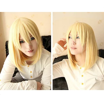 

Howl's Moving Castle Wizard Howl Short Blonde And Short Black Heat Resistant Synthetic Hair Cosplay Costume Wig + Cap
