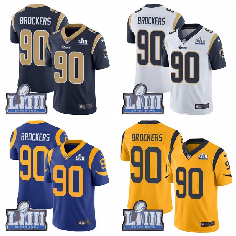 Супер Rams Bowl Лос-Анжелес Джерси 16 Джаред Гофф 30 Тодд Герли II 99 Аарон Дональд все Прошитые американские футбольные майки
