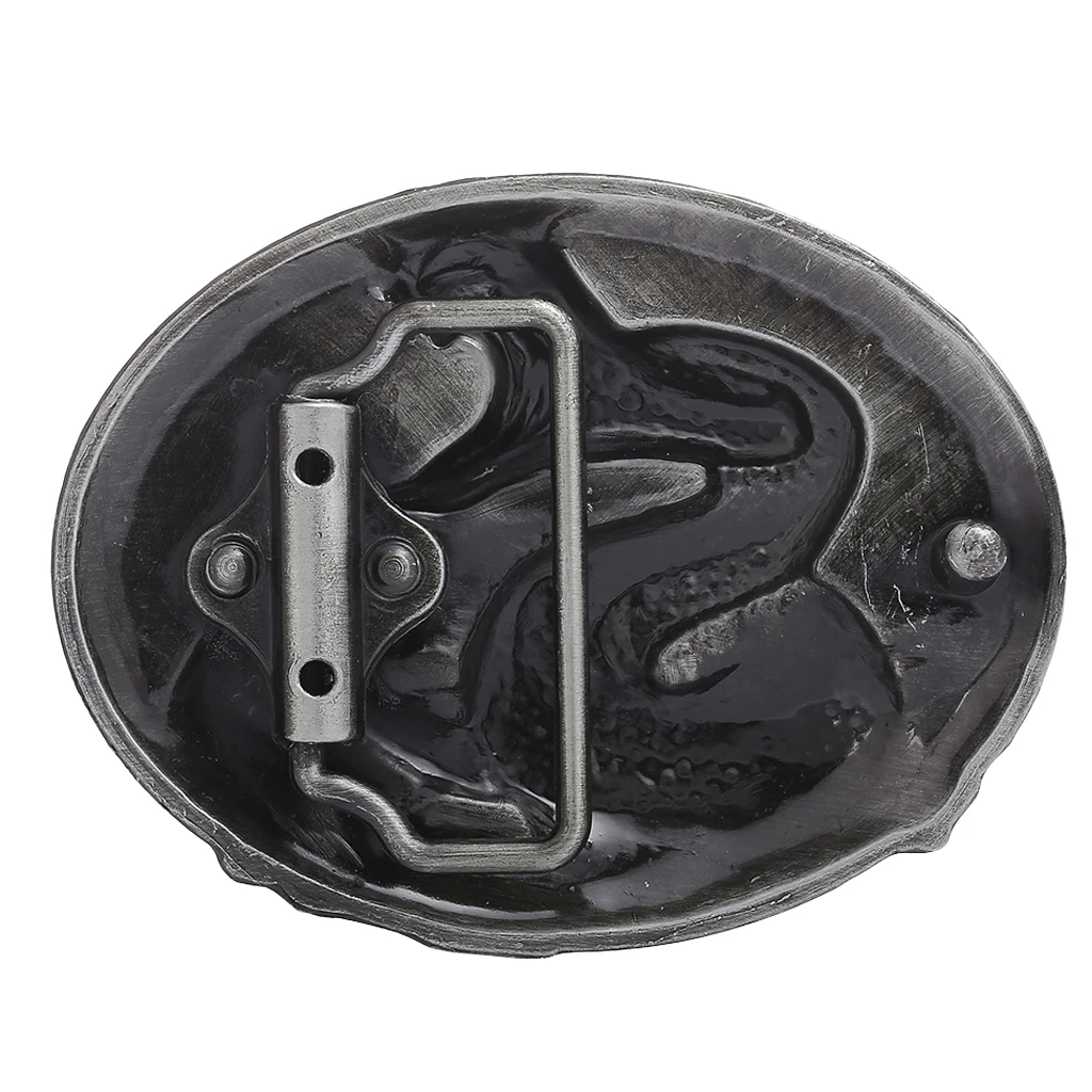 Western Snake Belt Buckle - Cowboy Rodeo Accessories - Antique Silver