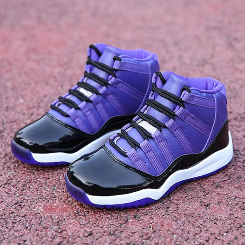 Running Shoes Kid Children Boys Shoes Basketball Shoes Anti-slippery Soled Lace Up Sneakers for Children