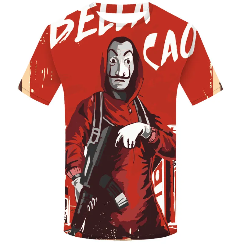 Movie Money Heist The House of Papel Футболка мужская забавная футболка с 3D принтом из Берлина мужская одежда летние топы футболки