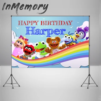 

InMemory Rainbow Photoshoot Background Customize Muppet Backdrops for Kids Birthday Party Photo Studio Photocall Boda