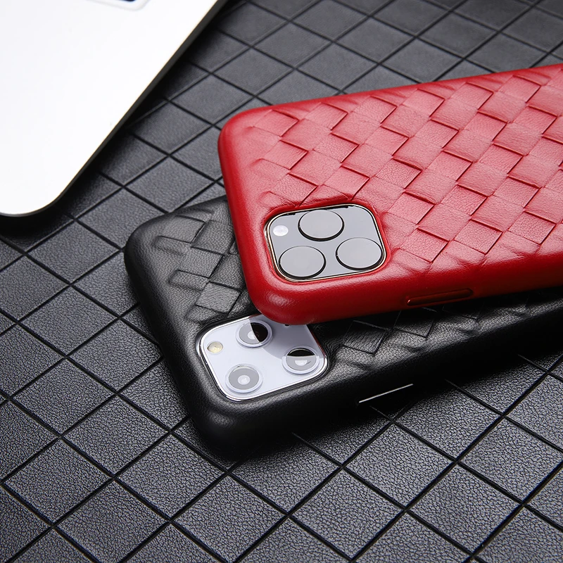 Роскошный чехол из натуральной кожи s модный тканый узор для iPhone 11 Pro MAX чехол для телефона для iPhone 11/Pro/Max задний Чехол