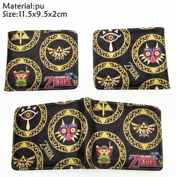 

Game Legend of Zelda Breath of the Wild PU Wallet Boys Girls zip Coin leather Short Photo Card Holder Layers Cartoon Purse Gift