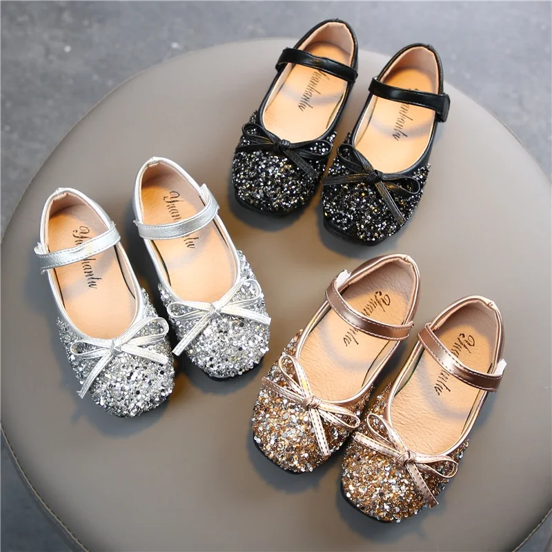 

2020 Spring Children Girls Shoes Bling Bling Ballet Flat