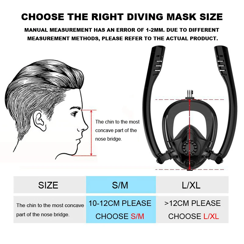 Máscara de mergulho para adultos, snorkel de