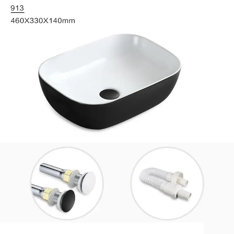 Banyo Waschtisch Salle Bain wastatel Black Da Appoggio Bagno De Mano Pia Para раковина для ванной комнаты Lavabo Cuba Banheiro умывальник - Цвет: Number 6