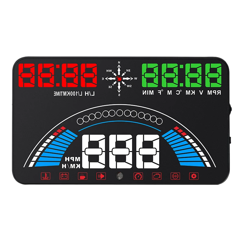 Головой вверх Дисплей HUD S7 OBD2+ gps Предупреждение Системы для обеспечения безопасности водителя спидометр
