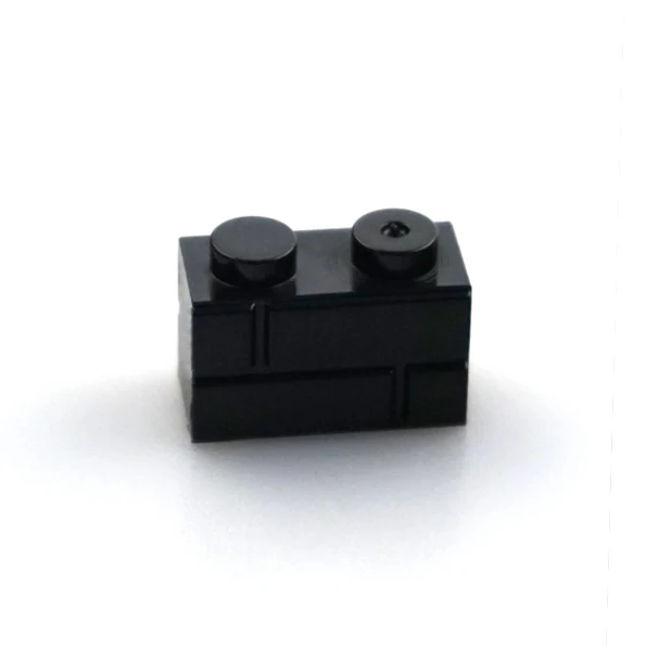 DIY Building Blocks Wall Figures Bricks 1x2 Dots 50/100PCS Educational Creative Toys for Children Size Compatible With 98283 Black 50pcs