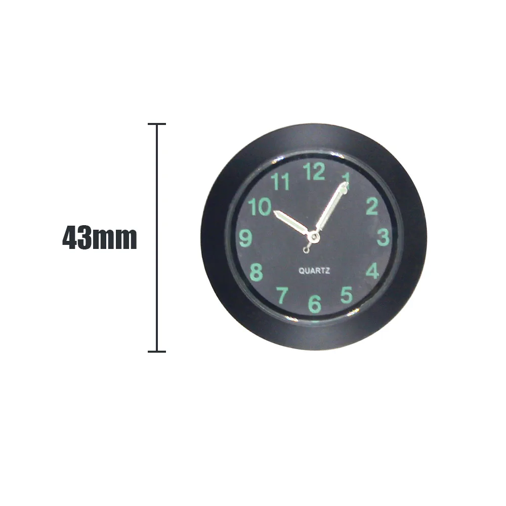 Car Clock Luminous Mini Automobiles Internal Stick-On Digital Watch Mechanics Quartz Clocks Auto Ornament 43mm