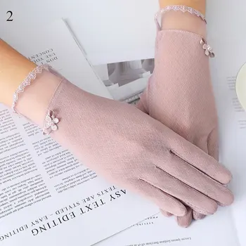 

Women Sunscreen Lace Thin Glovers Non-Slip Touch Screen Glovers Spring Summer Mittens Outdoor Cycling Driving Elastic Glover