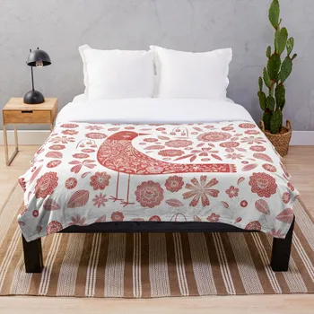 

Nordic Bird Throw Blanket Soft Sherpa Blanket Bed Sheet Single Knee Blanket Office Nap Blanket