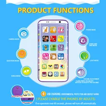 Обучающий игрушечный Смартфон USB порт сенсорный экран для ребенка малыш ребенок высокое качество
