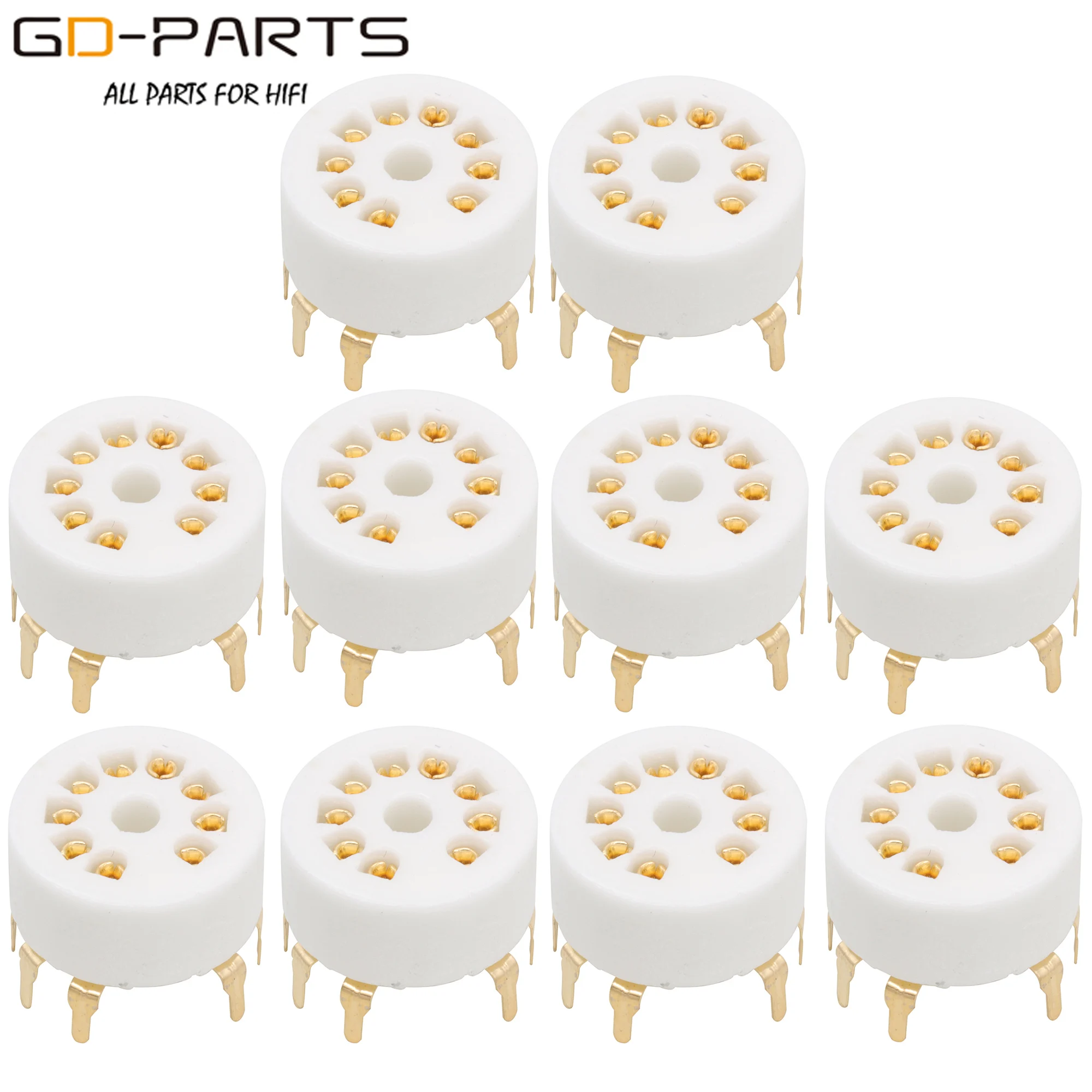 21Mm Pcb Mount 9Pin B9A Base Per Tubo Ceramico Per 12Ax7,12Au7,6Dj8,Cv491,Ecc83,B339,12At7,Ecc82 12Au7 10 Pezzi