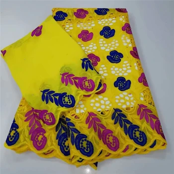 

100% Cotton Swiss Voile Lace In Switzerland With Stones African Dry Lace Fabric High Quality Nigerian For Wedding 5+2yards/set