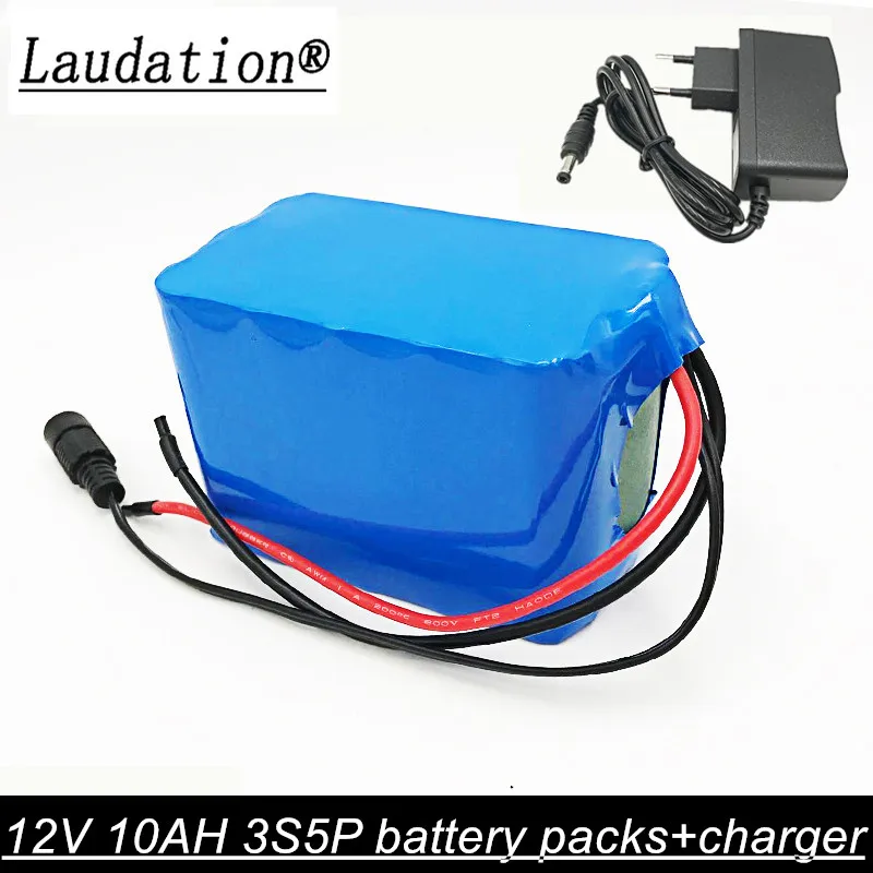 

Laudation 12V 10AH 3S5P 18650 lithium rechargeable battery pack with charger emergency power high-capacity rechargeable battery
