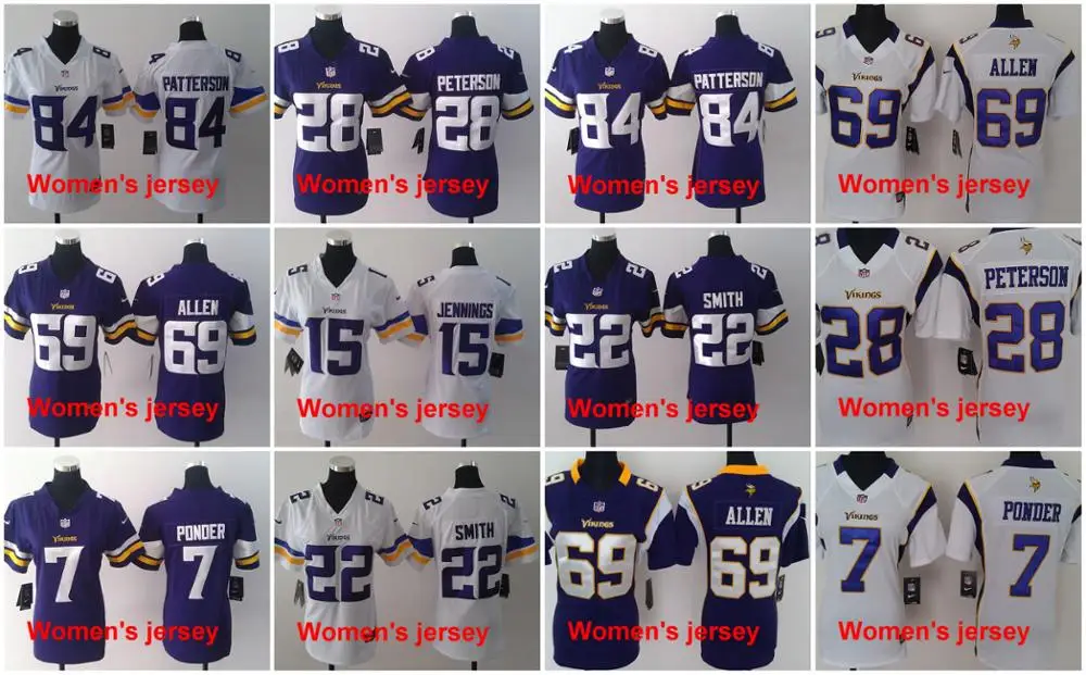 A+++ женские сшитые футболки Minnesota s ladies 5 Teddy Bridgewater 28 Adrian Peterson 84 Cordarrelle Patterson