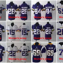 A+++ женские сшитые футболки Minnesota s ladies 5 Teddy Bridgewater 28 Adrian Peterson 84 Cordarrelle Patterson