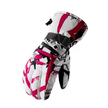 Мужские и женские зимние ветрозащитные водонепроницаемые термальные перчатки для езды на лыжах