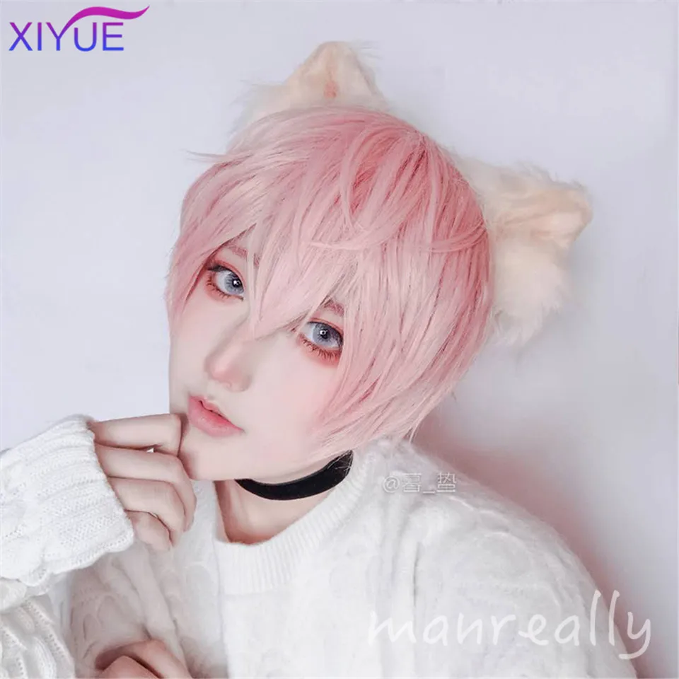 Sintéticas para Masculino Resistente ao Calor Xiyue Preto Peruca Masculina Curta Reta Franja 12 Perucas Menino Cosplay Anime Diário Festa 36 High Quality Apliques e perucas