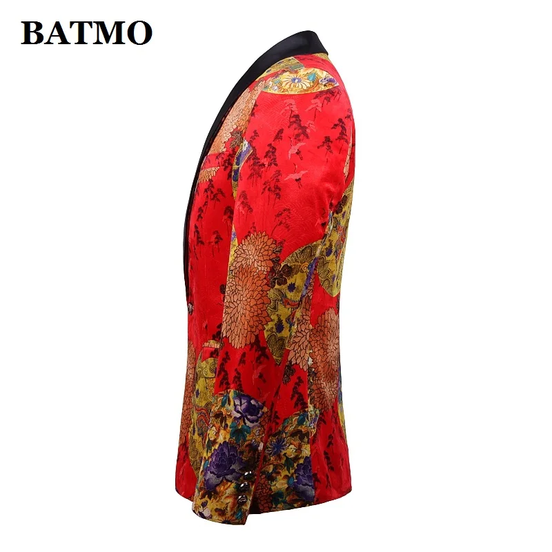 Batmo Новое поступление, высококачественные повседневные мужские блейзеры с принтом, мужские повседневные костюмы, мужские куртки с принтом, большие размеры 1908