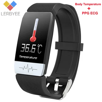 

Lerbyee T1s Smart Watch Body Temperature Heart Rate Monitor Fitness Watch ECG Music Control Sport Smartwatch Men Women 2020 New