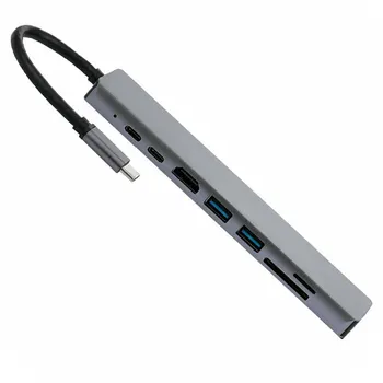 

USB HUB to 4K/HDMI/USB 3.0 Female 8 in 1 Ports Adapter Multifunction Ethernet Dongle Network Connector Parts For MacBook Pro Air