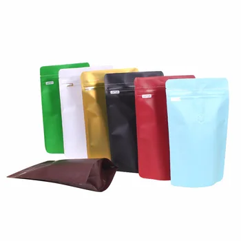 

50 Pcs Per Set Half Pound Coffee Bag One-Way Valve Stand Up Aluminum Foil Bag Coffee Bean Packaging Bag