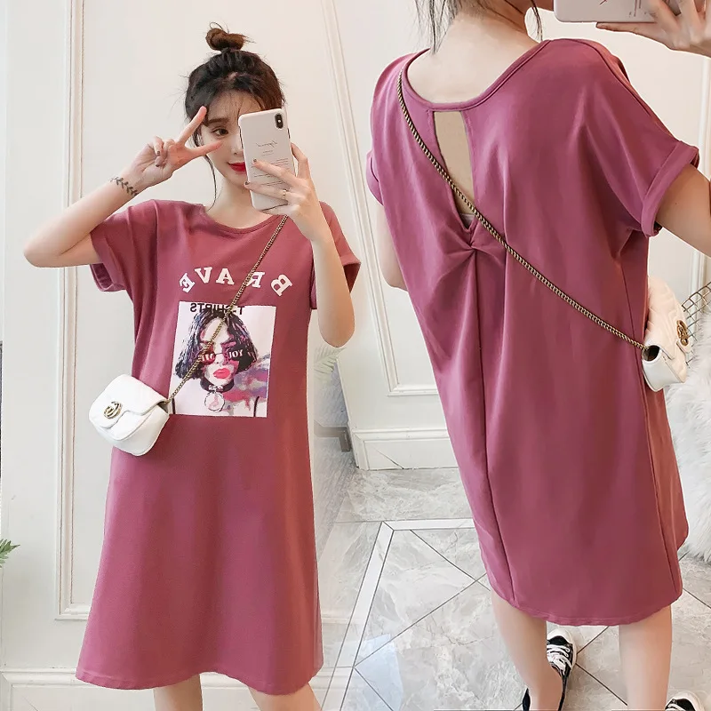 

Cotton Blend 2019 Maternity Clothes Spring And Summer New Style Maternity Clothes Large Size Loose-Fit Outer Wear Pregnant Women