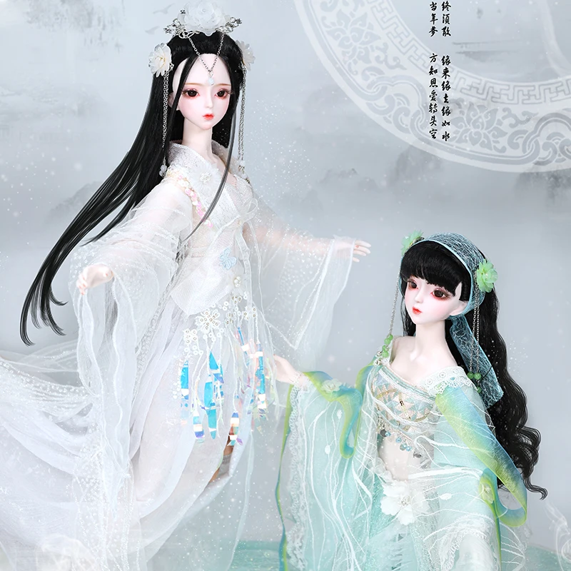 

1/3 BJD Doll joint Body Green snake white snake with makeup include outfit shoes hair and Gift box toys SD dolls high quality