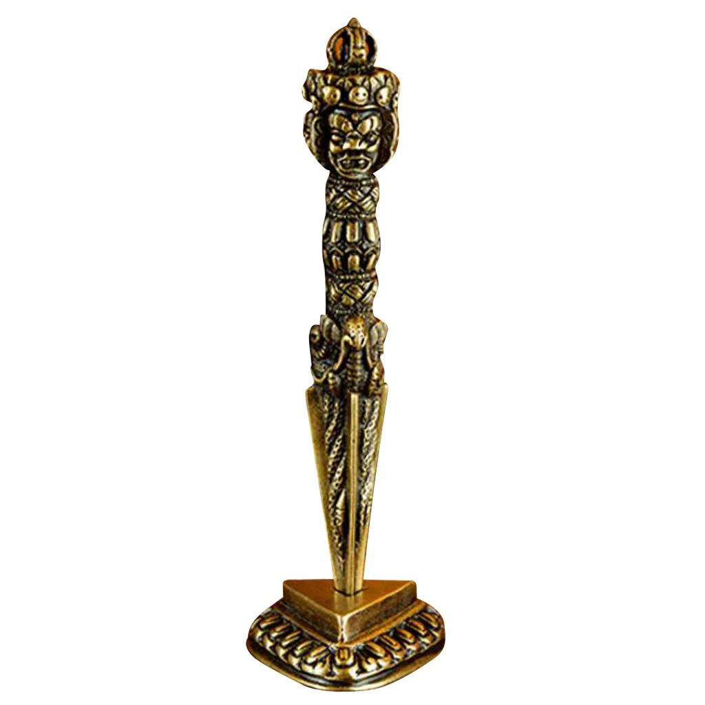 MagiDeal Copper Tibetan Buddhism Charm Buddhist Vajra Dorje Phurba with Base