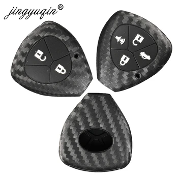 20X2/4 BTN Carbonio Cassa Chiave Dell'automobile Del Silicone Per Toyota Yaris Prado Tarago Camry Corolla RAV4 REIZ corona Avalon Venza Copertura A Distanza