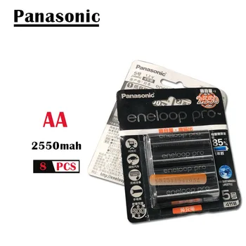 

8PCS/LOT Panasonic Eneloop Original Battery Pro AA 2550mAh 1.2V NI-MH Camera Flashlight Toy Pre-Charged Rechargeable Batteries