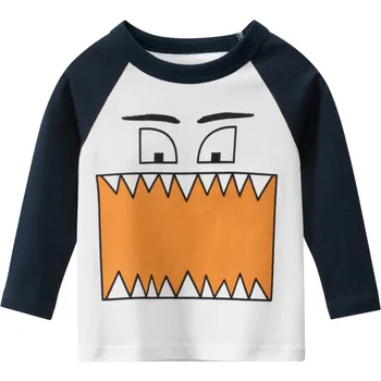 

Autumn New Casual Clothes Baby Boys Long Sleeve T Shirt Cartoon Pattern Toddler Boy Pullover Tops Tee Shirts For Children