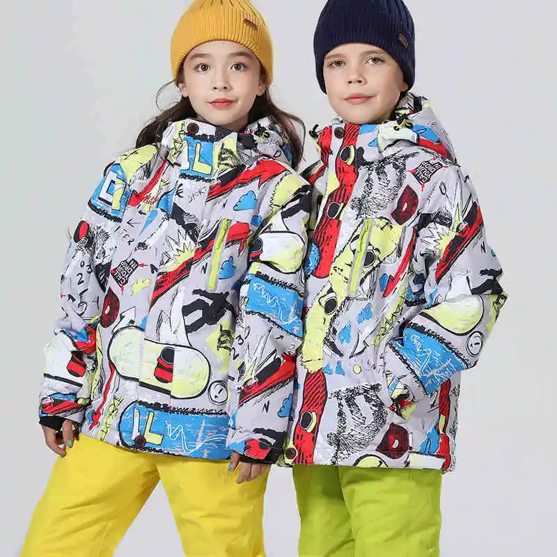 Лыжный костюм для девочки лыжный костюм зимние штаны лыжи лыжные штаны сноуборд сноубординг горнолыжный костюм детский костюм горнолыжный костюм зимниймальчиков лыжный костюм s для детей; зимний костюм для мальчиков - Цвет: grey