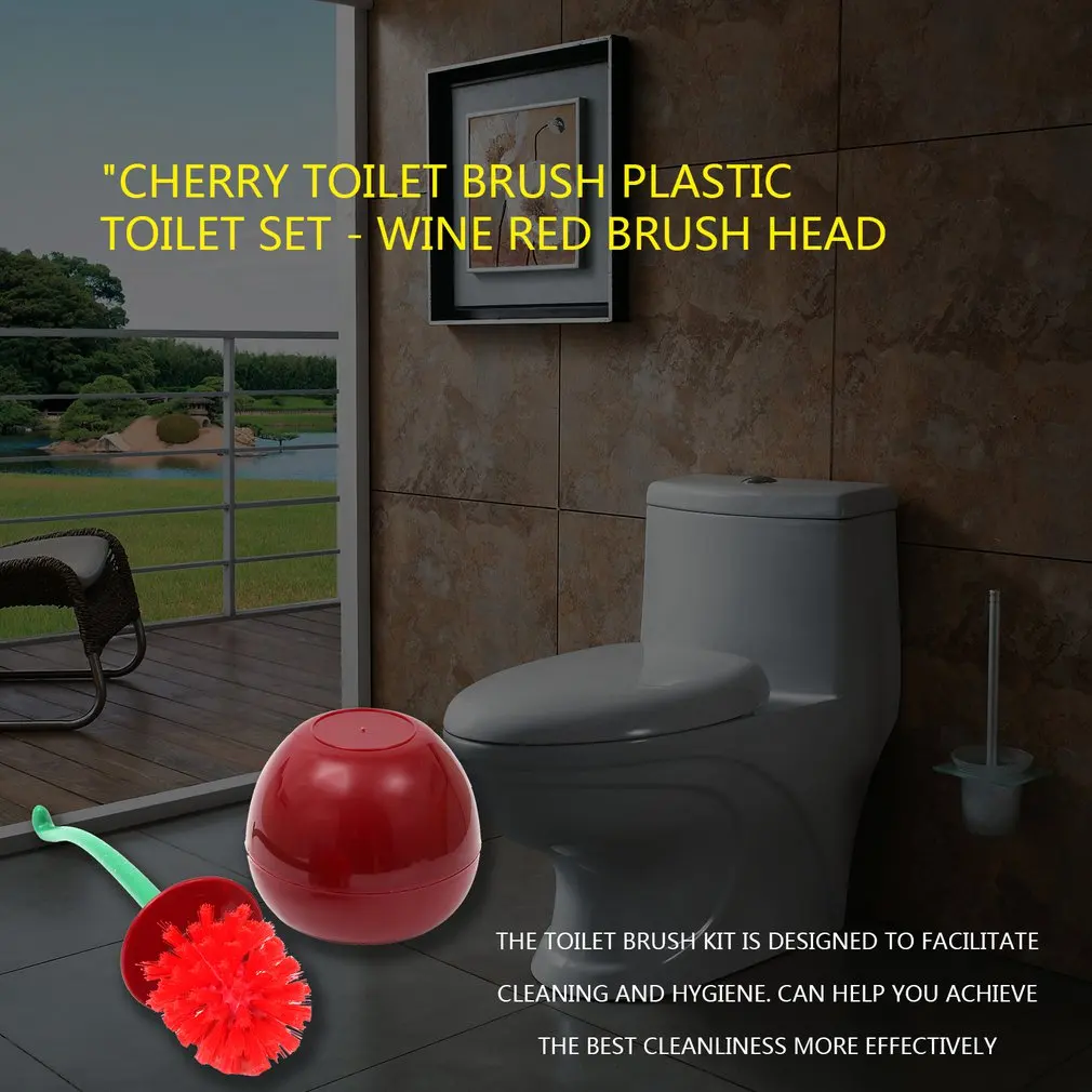 Творческий Прекрасный вишня форма Туалет Щетка для унитаза и держатель набор