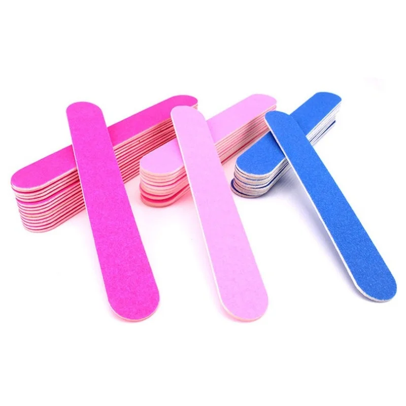 100Pcs 일회용 미니 나무 네일 파일 더블 사이드 180 매니큐어 샌딩 버퍼 스트립 연삭 연마 매니큐어 케어 도구
