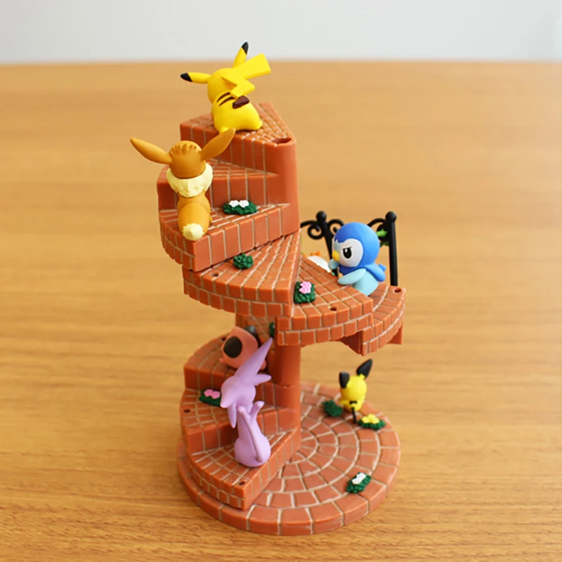 Piplup Clefairy Espeon on спиральная лестница фигурка игрушки pkm Аниме фигурки украшения подарки для детей