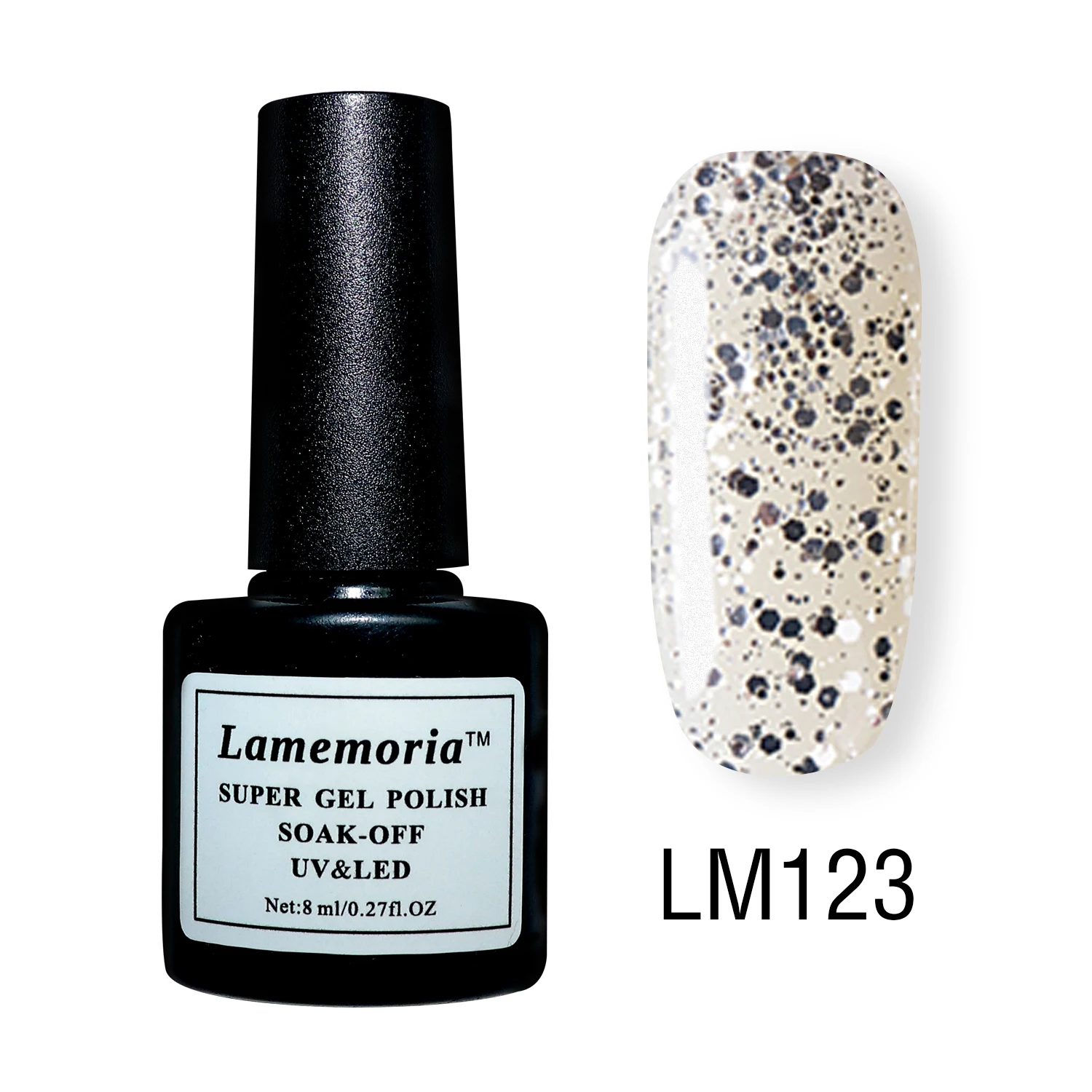 LM123 Lamemoria 8 мл голографический Блестящий Гель-лак для ногтей Блестящие Блестки УФ-гель лак лазер замочить от УФ гель для ногтей маникюр Базовое покрытие - Цвет: LM123