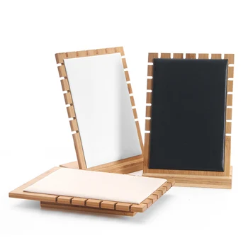 

Wooden Jewelry Display Stand Jewelry Accessory Stand Necklace Storage Racks Leather Show Holder