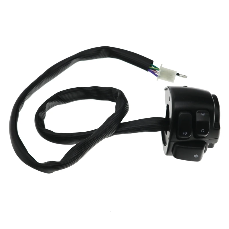 MoFlyeer 25mm Aluminum Motorcycle Handlebar Control Switches Kill Start Turn Signal Switch Button With Wiring Harness