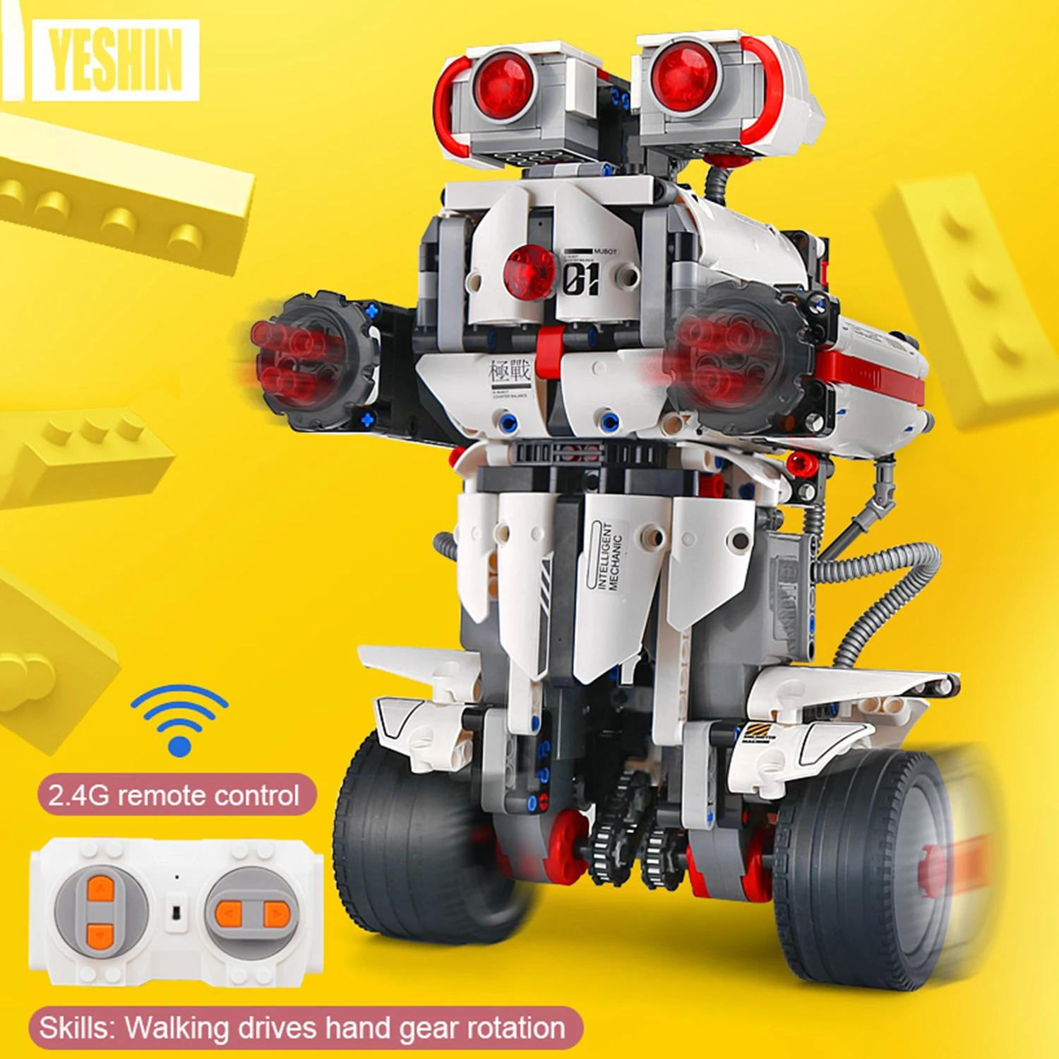 RC робот RC Обучающие строительные блоки ствол игрушка DIY сборка сбалансированный программируемый робот 2,4G дистанционное управление приложение управление для детей