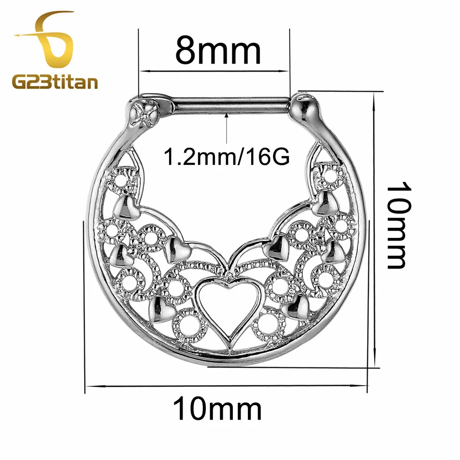 G23titan роскошный полый обруч для носа женщин ювелирные изделия тела G23 титановый